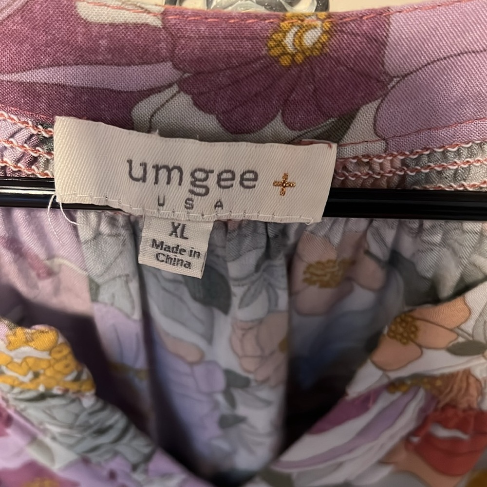 Umgee Floral Tiered Mini Dress in Lavender, Mustard & Rust - Picture 5 of 12